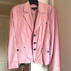 Pink Faux Leather Jacket
